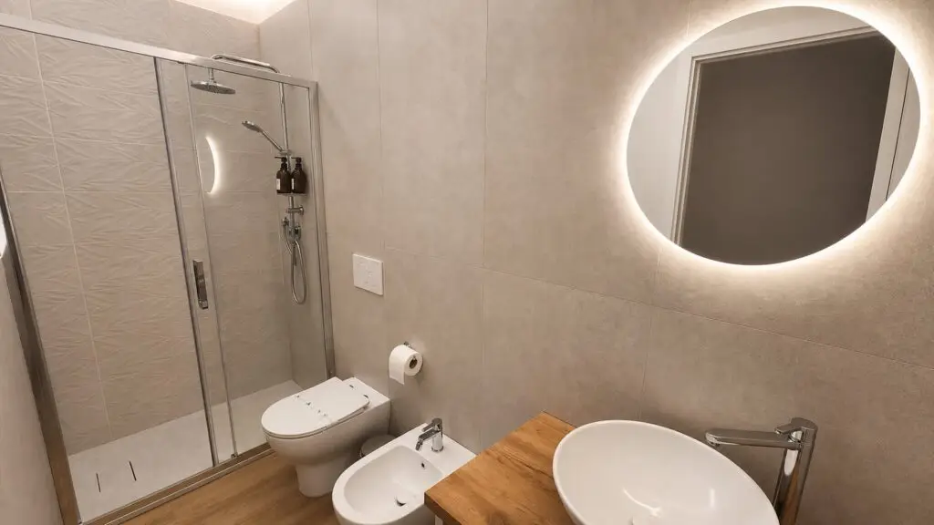 Modern private bathroom with shower in Room 1
