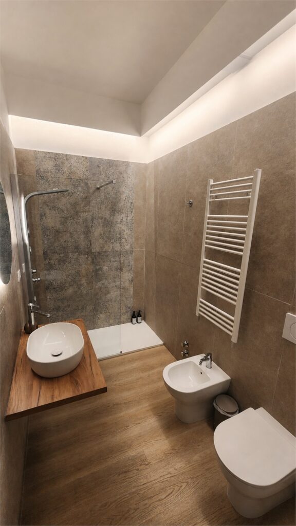 Salle de bains privative spacieuse de la Room 3 chez Gaia Suites