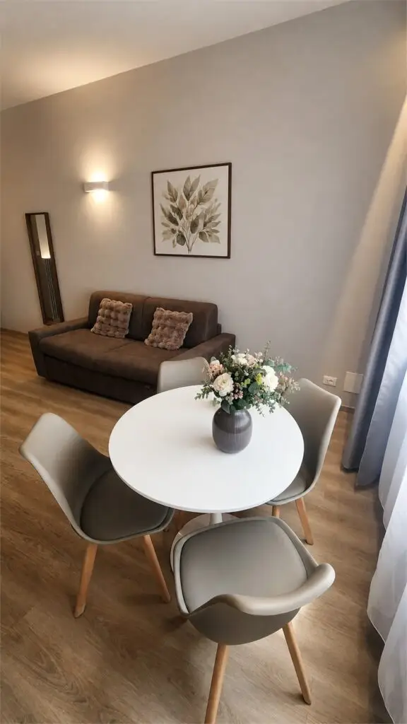 Dining area and sofa in Room 3 near Turin city centre